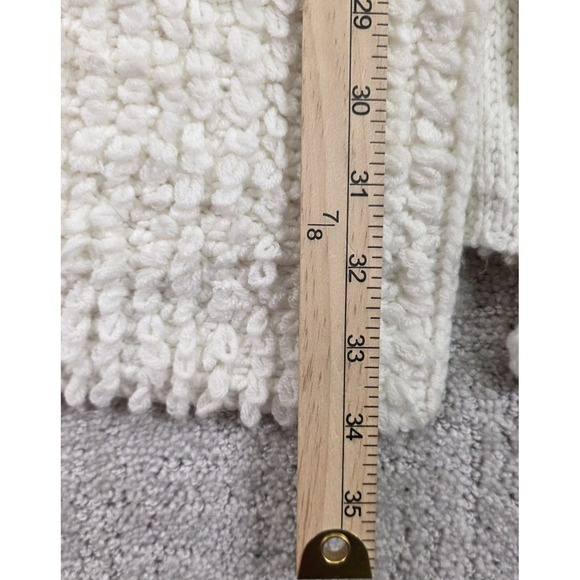 POL Open Front Cardigan Vest Sweater Ivory Chunky Tie Front Boho Size Medium - Picture 6 of 7